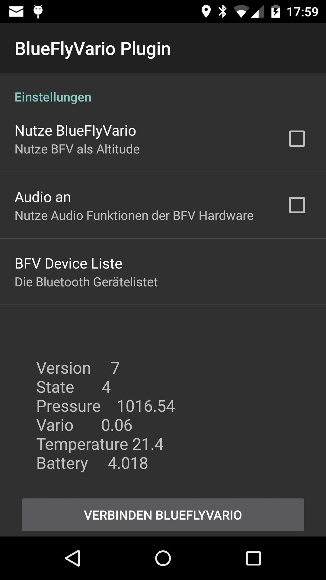 blueflyvario plugin for AFTrack